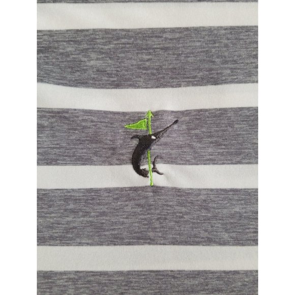 Ralph Lauren RLX Polo Shirt Performance Golf, Men's Size XL Gray White Striped - Picture 9 of 13